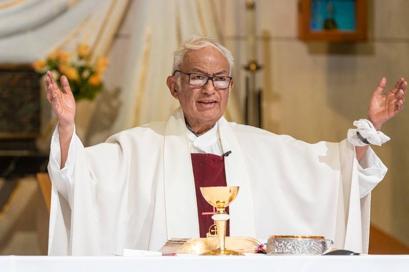 Father Ivan Trujillo celebrated his final mass as a Catholic priest 