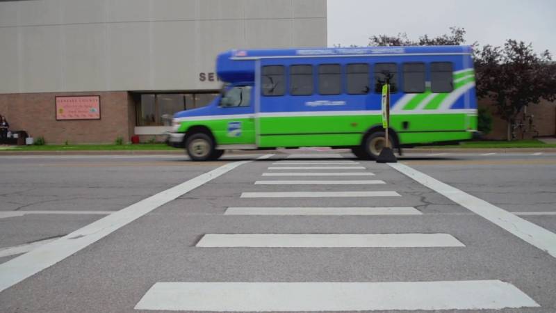 bus at crosswalk