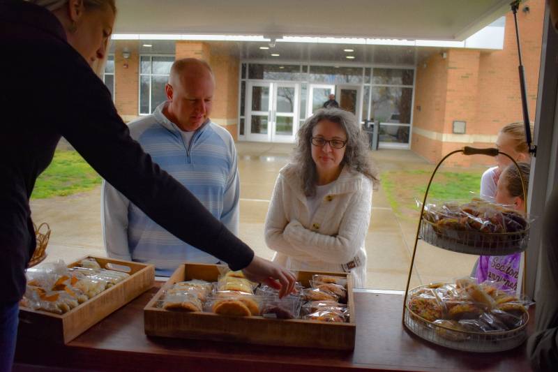 Byron-Bergen teachers with Spoonful of Sugar Sweets truck.