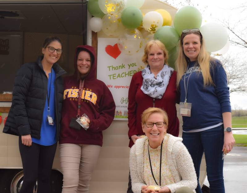 Byron-Bergen teachers with Spoonful of Sugar Sweets truck.