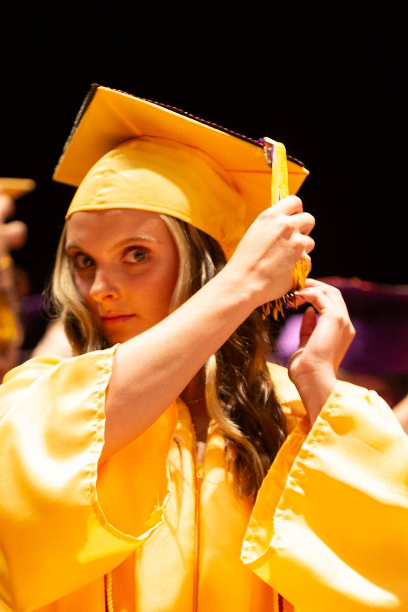 Karlee Zinkievich turns her tassle to be graduated