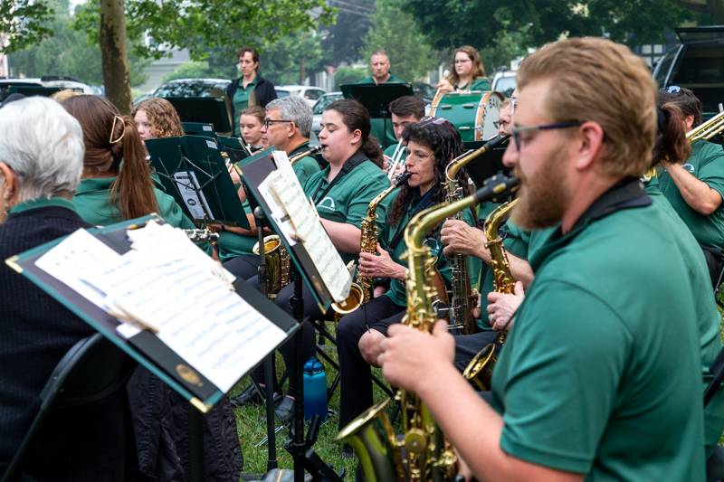 Batavia Concert Band brass horns. Photo by Steve Ognibene