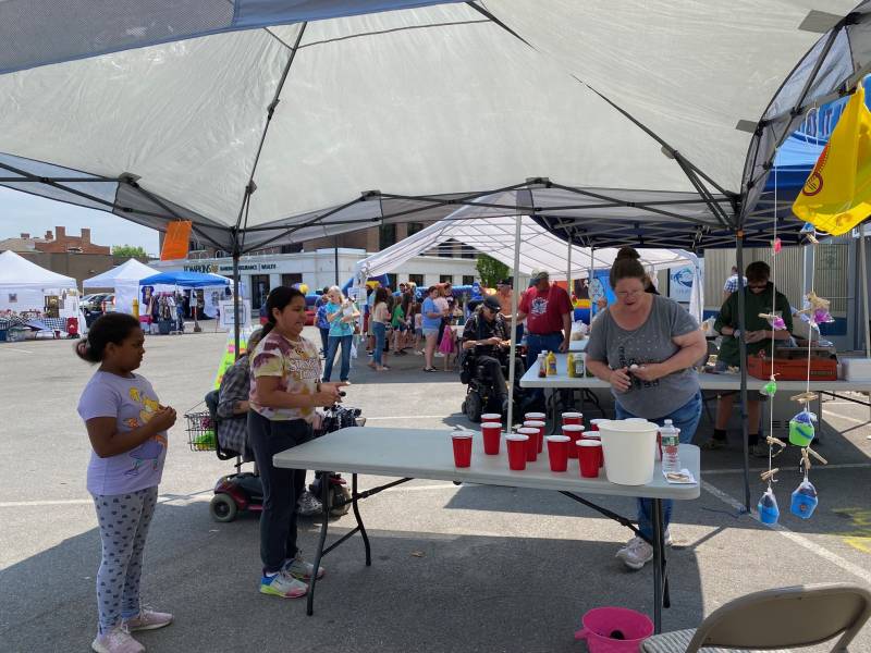 Girls playing ping pong at Fun in the Son