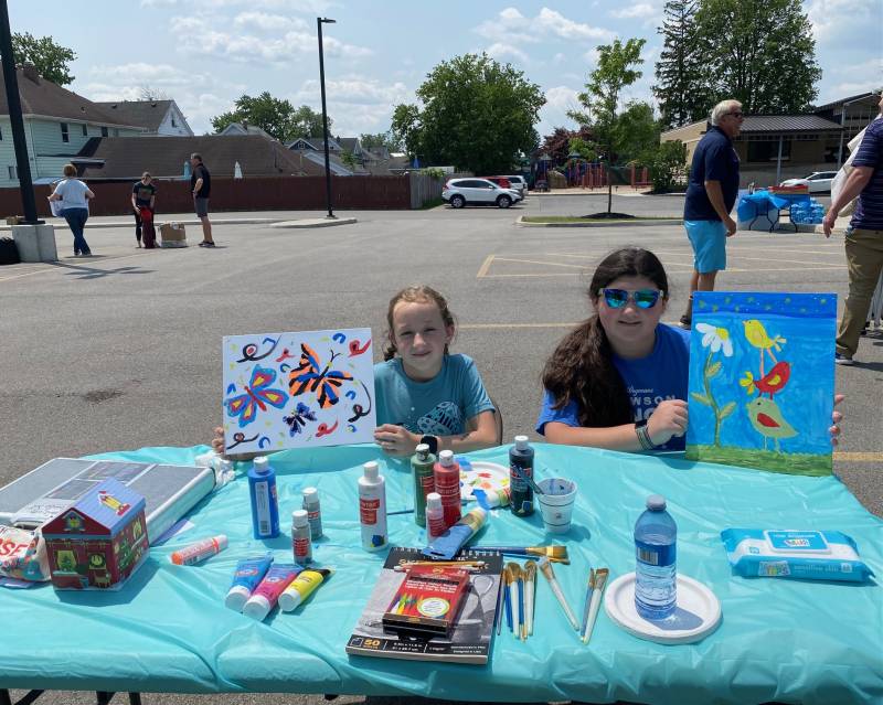 Addison Forsyth, 12, and Madelyn Demena, 12, of Batavia