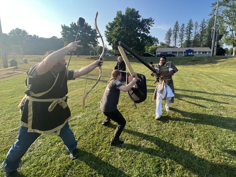 medieval reenactors  at kibbe park