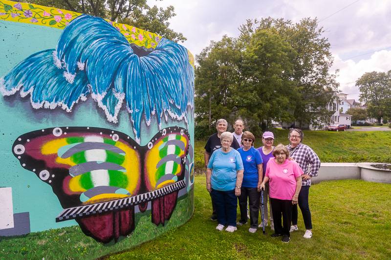 peace garden water tank mural