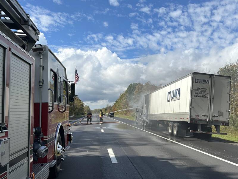 thruway truck fire