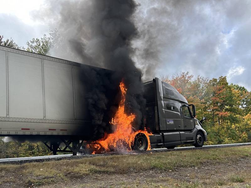 thruway truck fire