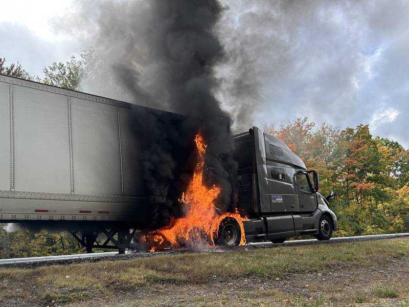 thruway truck fire