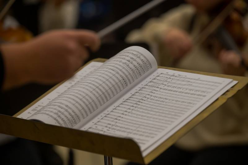 genesee symphony orchestra holiday rehersal 2023