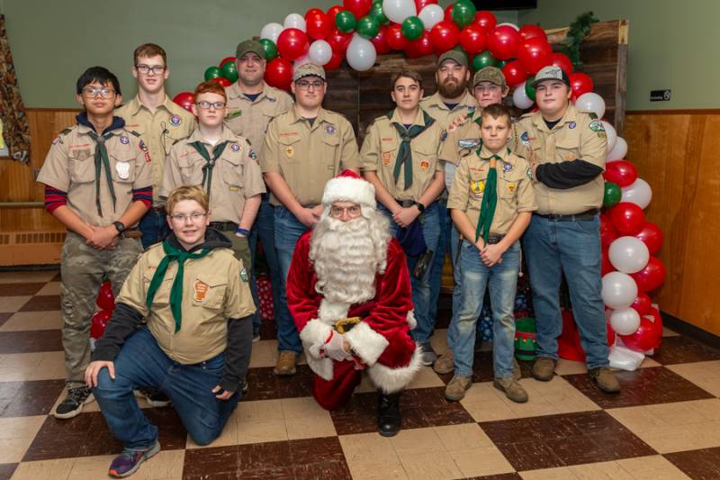 Photo with Santa of Boy Troop 650 of Alexander NY  Photo by Steve Ognibene