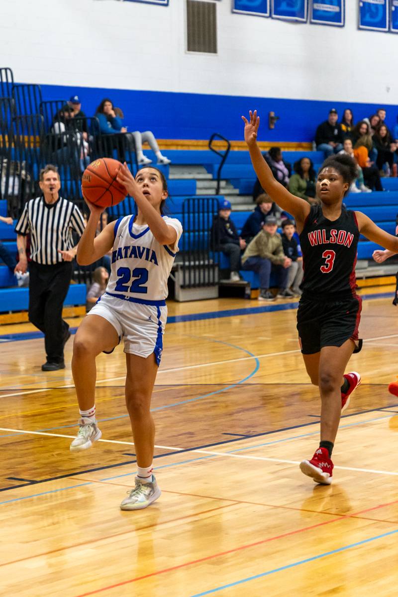 Leilah Manuel going to the net.  Photo by Steve Ognibene