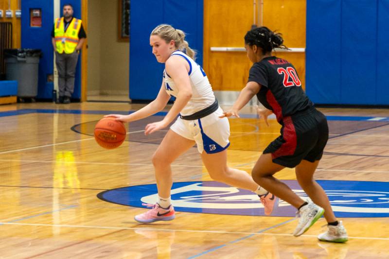 Jamin MacDonald led the driveopening up the second half big for the lady devils.  Photo by Steve Ognibene