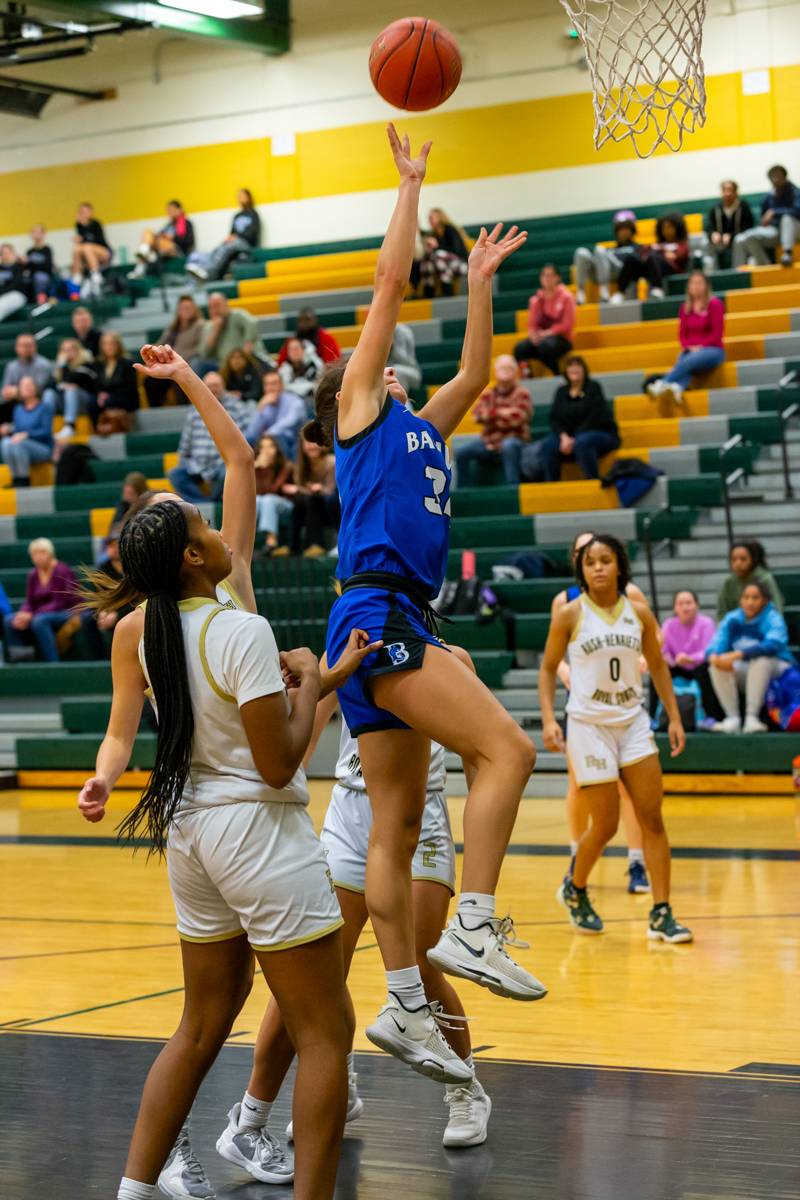 Isabella Walsh goes up for two points.  Photo by Steve Ognibene