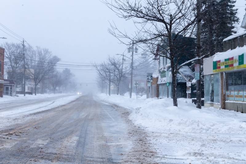 Ellicott street route 63 Batavia heading east. Photo by Steve Ognibene