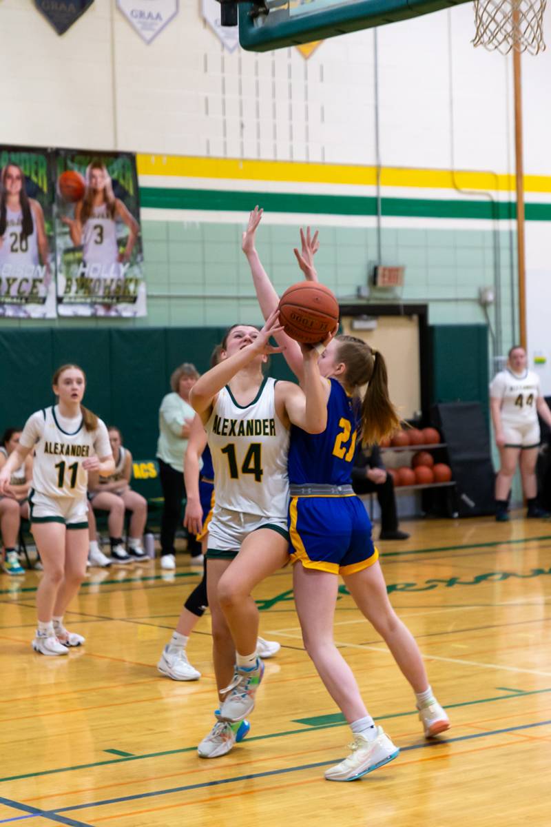 Hayden Bezon in the paint looking to score.  Photo by Steve Ognibene