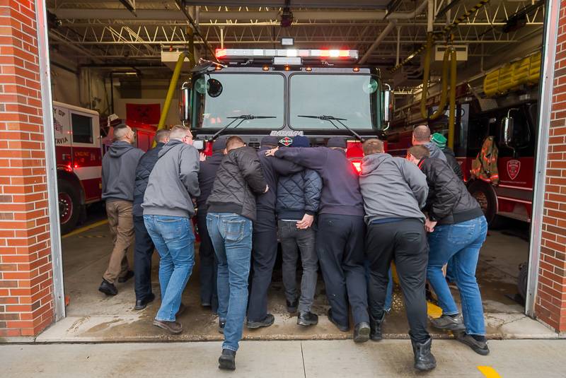 batavia city fire pushing in ceremony engine 12