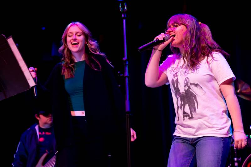 Addison Glynn and Faith Guiste on vocals.  Photo by Steve Ognibene
