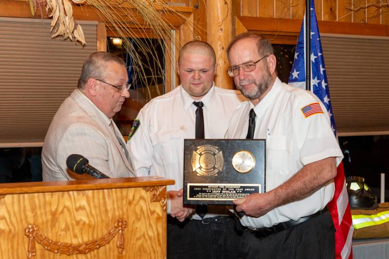 Firefighter of the Year Award presented to Jeff Wolak.  Photo by Steve Ognibene