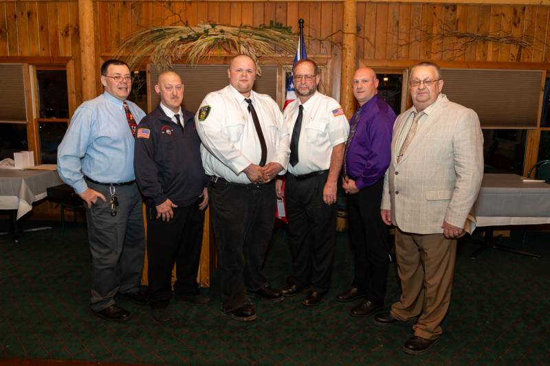 Left to Right, Bethany Line Officers are Fire Police Captain Carl Hyde Jr., Lieutenant Jake Howland, Fire Captain Will Thurley, 2nd Assistant Chief Jeff Wolak, 1st Assistant Chief John Szymkowiak, and Chief Jeff Fluker  Photo by Steve Ognibene