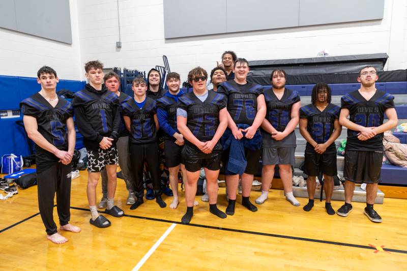 Batavia Football team post event.  Photo by Steve Ognibene