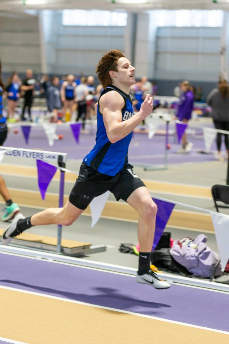 Cole Grazioplene won the 600 m race.  Photo by Steve Ognibene