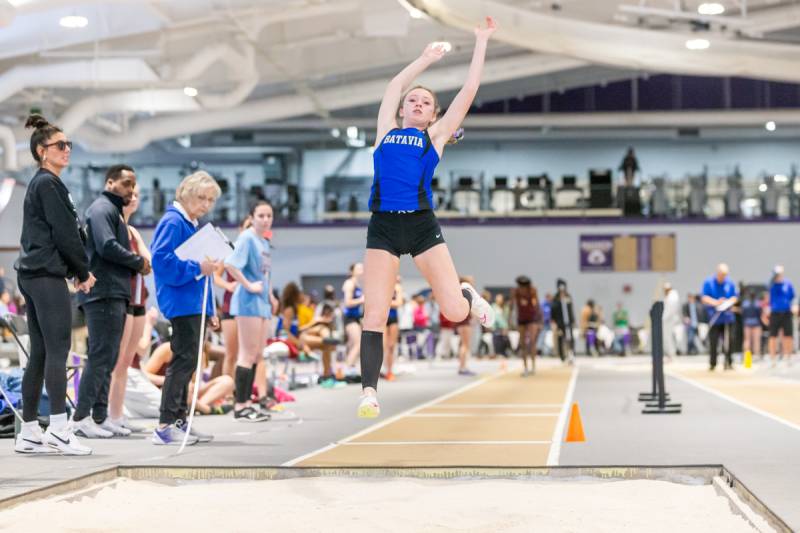 Ella Shamp won the Long Jump and High Jump.  Photo by Steve Ognibene