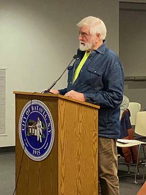 Stafford resident Frank Loncz, who owns rental properties in the city of Batavia, decided to share some thoughts and ask questions during Monday's City Council conference session at City Hall. Photo by Joanne Beck