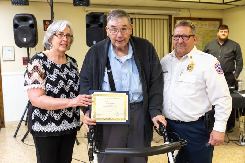 A standing ovation was given to David Barringer for 50 years of service  Photo by Steve Ognibene