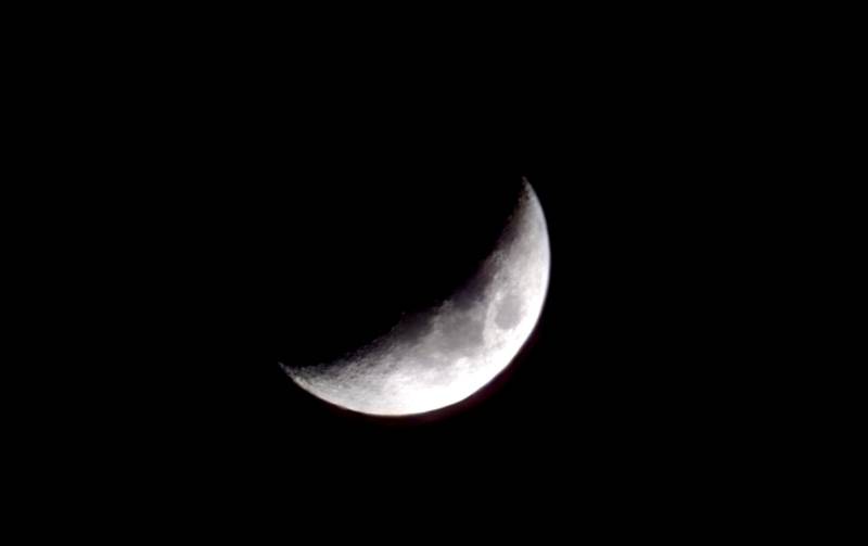 Waxing Crescent moon over batavia