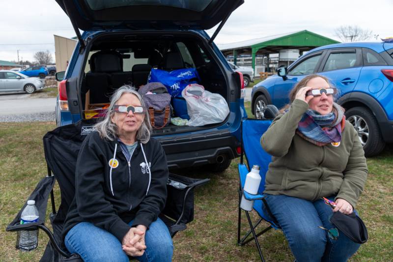 Denise Auker and her family from Lancaster PA traveled to Genesee County to view Eclipse  Photo by Steve Ognibene