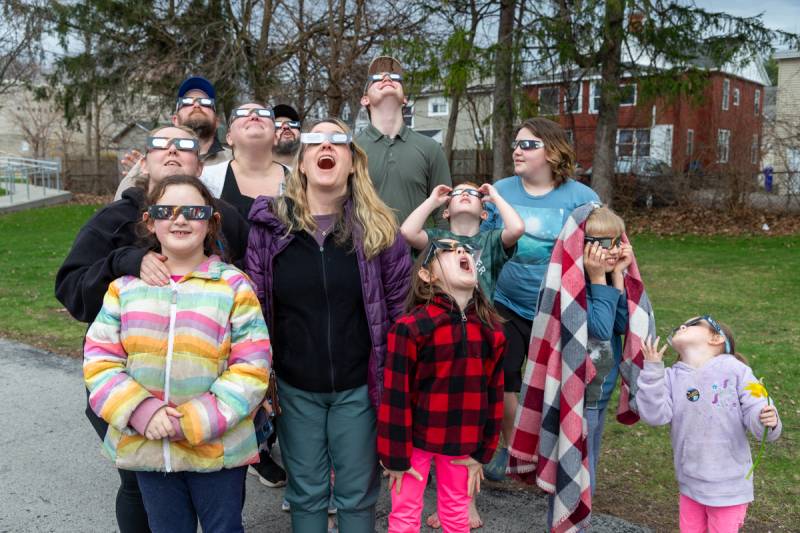 A partial Eclipse excited viewers from 2:41pm-2:44pm this afternoon in Batavia NY  Photo by Steve Ognibene