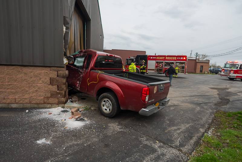 truck into building accident
