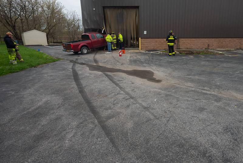 truck into building accident