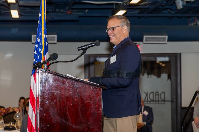 Steve Hyde recognized for 22 years of service with GCEDC.  Photo by Steve Ognibene