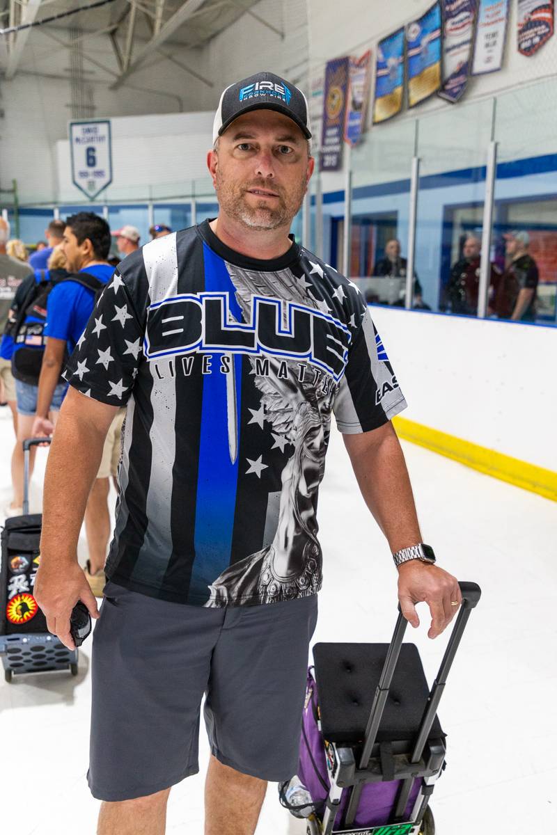 A cornhole participant prepares for todays event.  Photo by Steve Ognibene