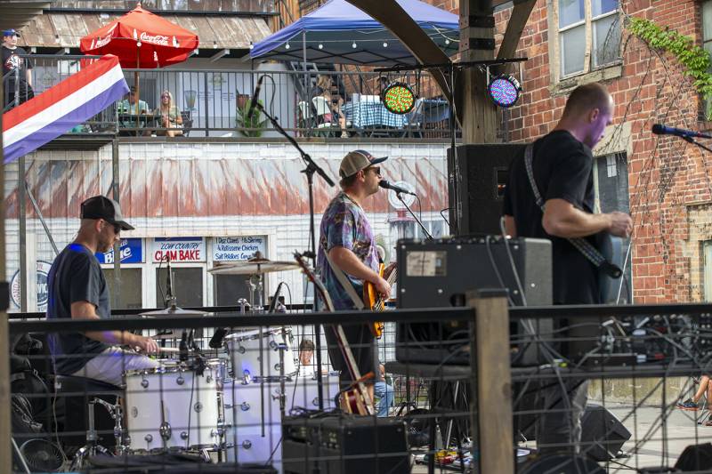 OHMS Band performed Friday evening in Jackson Square, downtown Batavia Photo by Steve Ognibene