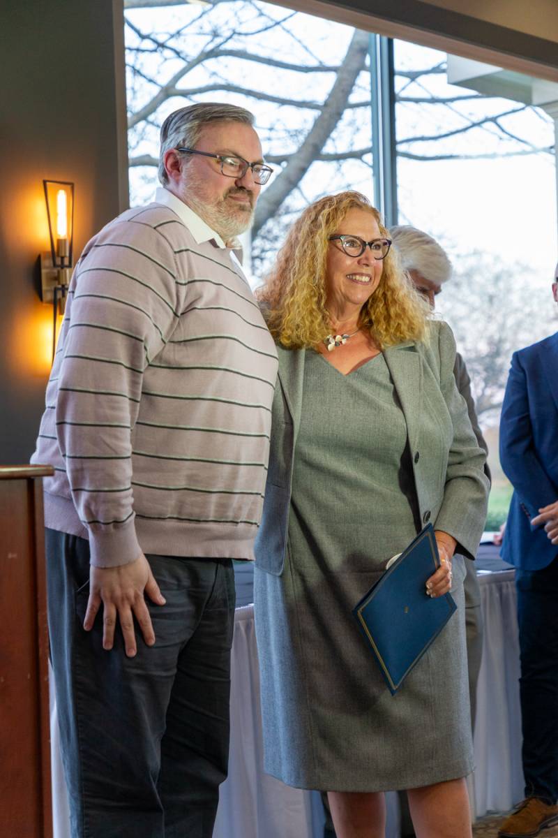 2025 Youth Adult Volunteer of the Year, Patrick patton (not pictured), accepted by his wife, Beth  Photo by Steve Ognibene