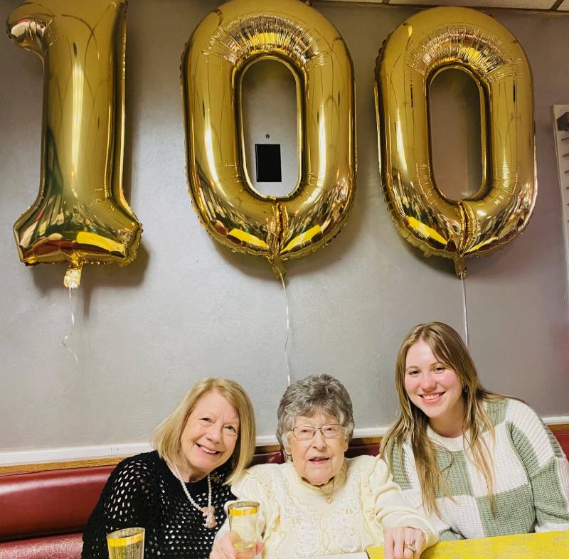 Daughter Sheila Craver, mom Marian Dworzack and great-granddaughter Kayla Stone