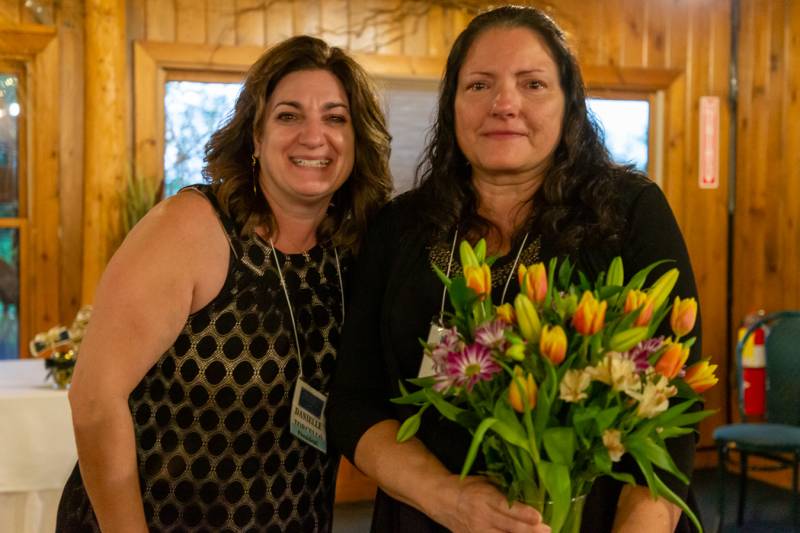 President Danielle Torcello (left) presented BBPWC Woman of the Year to Joy Hume (right)  Photo by Steve Ognibene