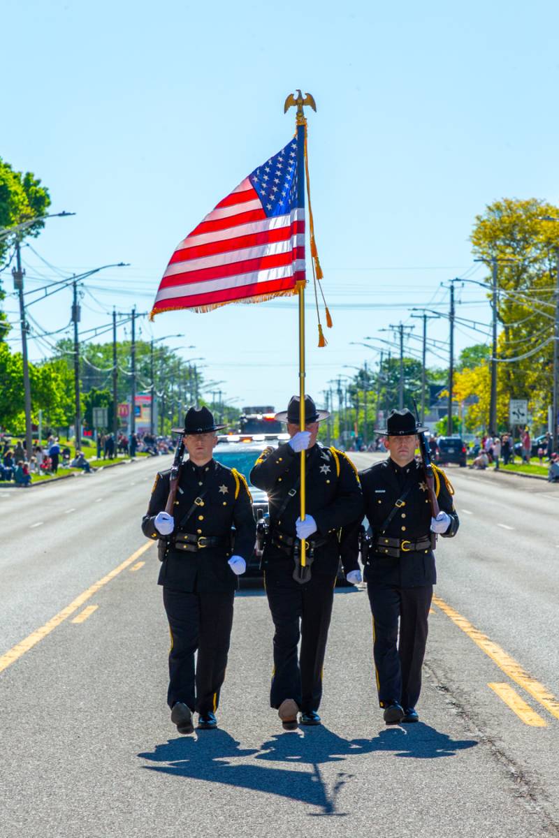  Many service organizations marched down main street Batavia this morning in honor of memorial day.  Photo by Steve Ognibene
