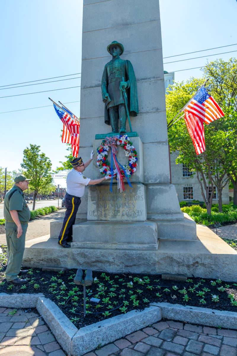 Upton monument being honored. Photo by Steve Ognibene