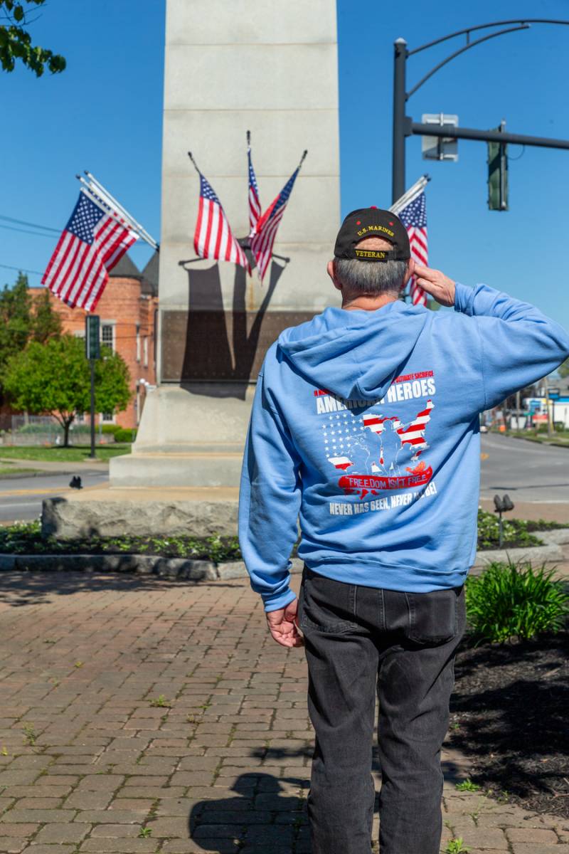 Upton monument being honored. Photo by Steve Ognibene
