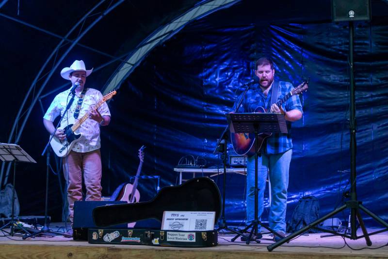 Hawkins and Casper entertained music lovers at Tracy B's Farmhouse and Brewery last evening in LeRoy. Photo by Steve Ognibene
