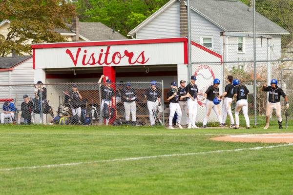Excited Batavia bench, bringing in two runs early in first inning that carried the momentum to victory.  Photo by Steve Ognibene