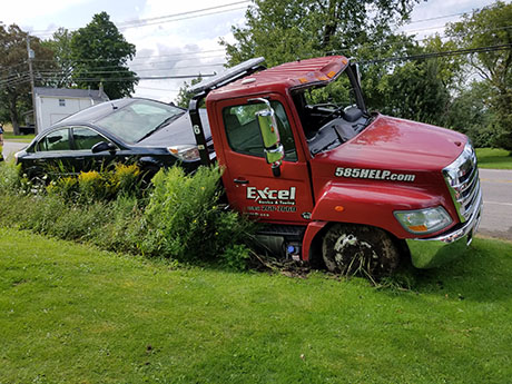 Towtruck driver drives off road after suffering medical issue  The  Batavian
